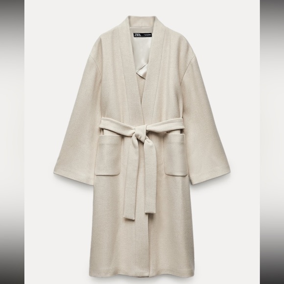 ZARA MINIMALIST COAT WITH MANTECO WOOL - Picture 7 of 9